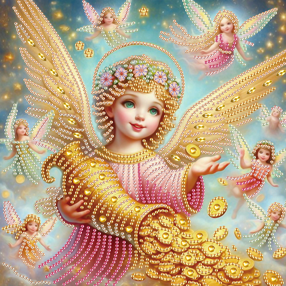 Angel 30*30CM(Canvas) Partial Special Shaped Drill Diamond Painting