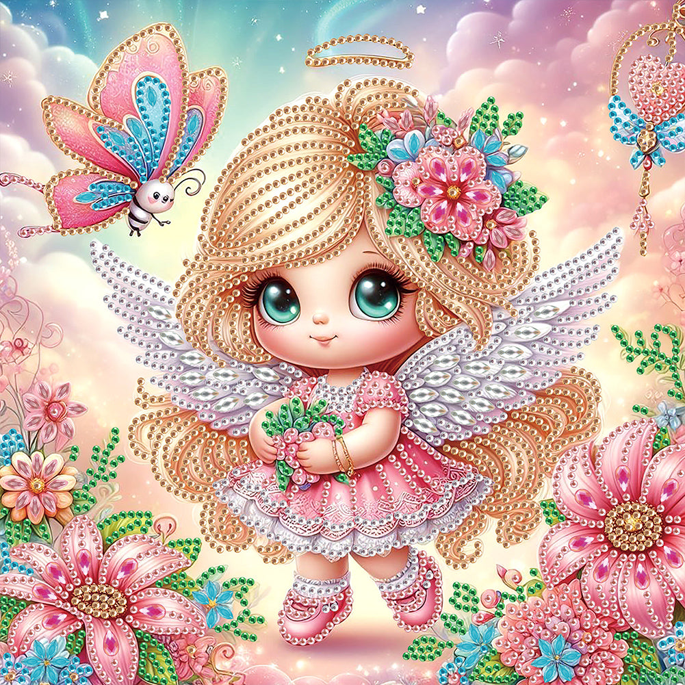 Angel 30*30CM(Canvas) Partial Special Shaped Drill Diamond Painting