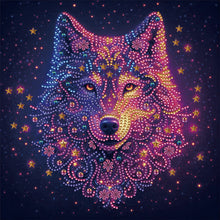 Load image into Gallery viewer, Starlight Animal Wolf 30*30CM(Canvas) Partial Special Shaped Drill Diamond Painting
