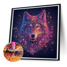 Load image into Gallery viewer, Starlight Animal Wolf 30*30CM(Canvas) Partial Special Shaped Drill Diamond Painting
