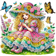 Load image into Gallery viewer, Spring Garden Girl 30*30CM(Canvas) Partial Special Shaped Drill Diamond Painting
