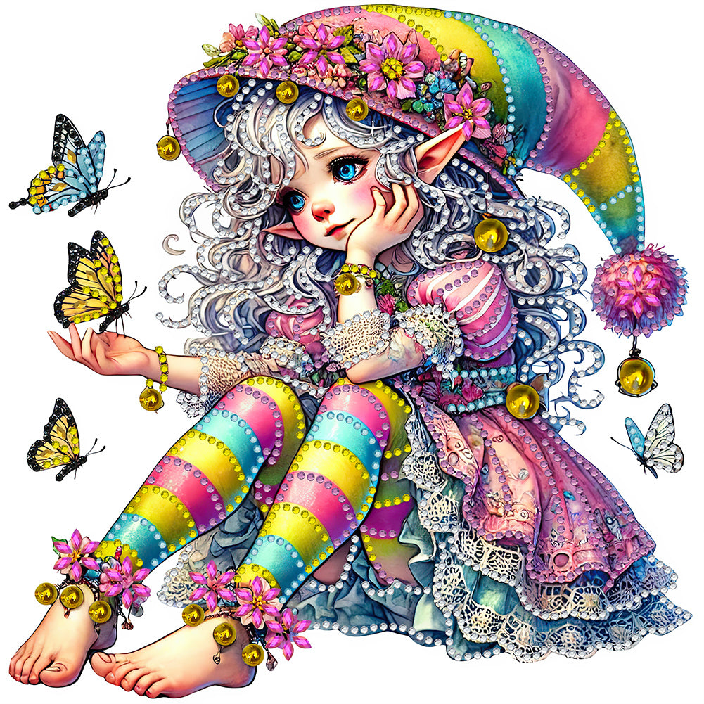 Spring Garden Girl 30*30CM(Canvas) Partial Special Shaped Drill Diamond Painting