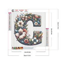 Load image into Gallery viewer, Flower Letter C 30*30CM(Canvas) Full Round Drill Diamond Painting
