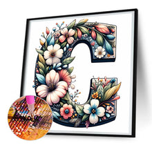 Load image into Gallery viewer, Flower Letter C 30*30CM(Canvas) Full Round Drill Diamond Painting
