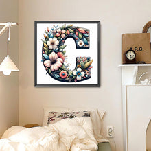 Load image into Gallery viewer, Flower Letter C 30*30CM(Canvas) Full Round Drill Diamond Painting
