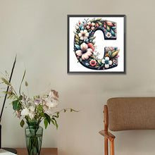 Load image into Gallery viewer, Flower Letter C 30*30CM(Canvas) Full Round Drill Diamond Painting
