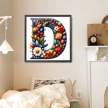 Load image into Gallery viewer, Flower Letter D 30*30CM(Canvas) Full Round Drill Diamond Painting
