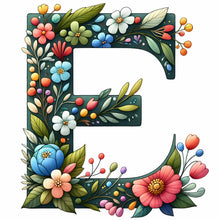 Load image into Gallery viewer, Flowery Letter E 30*30CM(Canvas) Full Round Drill Diamond Painting
