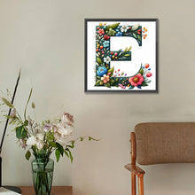 Load image into Gallery viewer, Flowery Letter E 30*30CM(Canvas) Full Round Drill Diamond Painting
