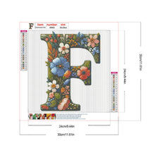 Load image into Gallery viewer, Flower Letter F 30*30CM(Canvas) Full Round Drill Diamond Painting
