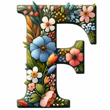 Load image into Gallery viewer, Flower Letter F 30*30CM(Canvas) Full Round Drill Diamond Painting
