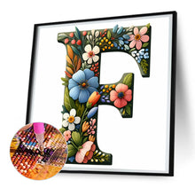 Load image into Gallery viewer, Flower Letter F 30*30CM(Canvas) Full Round Drill Diamond Painting
