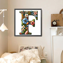 Load image into Gallery viewer, Flower Letter F 30*30CM(Canvas) Full Round Drill Diamond Painting
