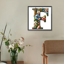 Load image into Gallery viewer, Flower Letter F 30*30CM(Canvas) Full Round Drill Diamond Painting
