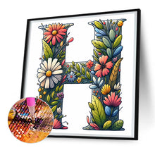 Load image into Gallery viewer, Flower Letter H 30*30CM(Canvas) Full Round Drill Diamond Painting
