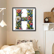 Load image into Gallery viewer, Flower Letter H 30*30CM(Canvas) Full Round Drill Diamond Painting
