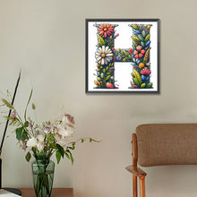 Load image into Gallery viewer, Flower Letter H 30*30CM(Canvas) Full Round Drill Diamond Painting
