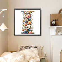 Load image into Gallery viewer, Flower Letter I 30*30CM(Canvas) Full Round Drill Diamond Painting
