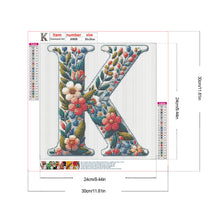 Load image into Gallery viewer, Flower Letter K 30*30CM(Canvas) Full Round Drill Diamond Painting
