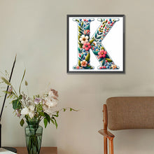 Load image into Gallery viewer, Flower Letter K 30*30CM(Canvas) Full Round Drill Diamond Painting
