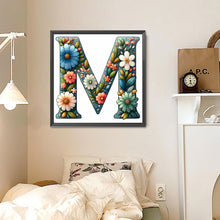 Load image into Gallery viewer, Flower Letter N 30*30CM(Canvas) Full Round Drill Diamond Painting
