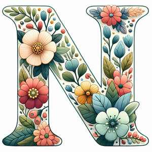 Flowery Letter O 30*30CM(Canvas) Full Round Drill Diamond Painting