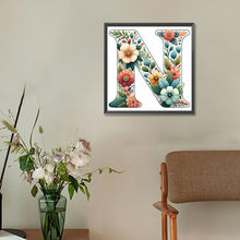 Load image into Gallery viewer, Flowery Letter O 30*30CM(Canvas) Full Round Drill Diamond Painting
