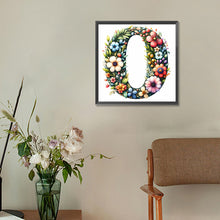 Load image into Gallery viewer, Flowery Letter O 30*30CM(Canvas) Full Round Drill Diamond Painting
