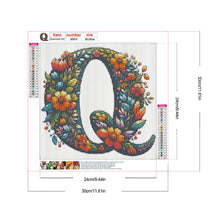 Load image into Gallery viewer, Flowery Letter Q 30*30CM(Canvas) Full Round Drill Diamond Painting
