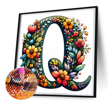 Load image into Gallery viewer, Flowery Letter Q 30*30CM(Canvas) Full Round Drill Diamond Painting
