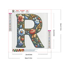 Load image into Gallery viewer, Flower Letter R 30*30CM(Canvas) Full Round Drill Diamond Painting
