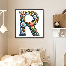 Load image into Gallery viewer, Flower Letter R 30*30CM(Canvas) Full Round Drill Diamond Painting
