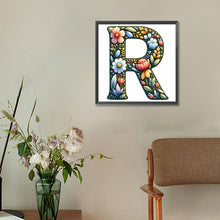 Load image into Gallery viewer, Flower Letter R 30*30CM(Canvas) Full Round Drill Diamond Painting
