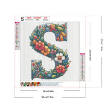 Load image into Gallery viewer, Flower Letter S 30*30CM(Canvas) Full Round Drill Diamond Painting
