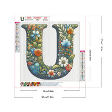 Load image into Gallery viewer, Flower Letter U 30*30CM(Canvas) Full Round Drill Diamond Painting
