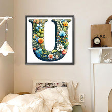 Load image into Gallery viewer, Flower Letter U 30*30CM(Canvas) Full Round Drill Diamond Painting
