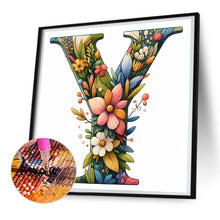 Load image into Gallery viewer, Flower Letter Y 30*30CM(Canvas) Full Round Drill Diamond Painting
