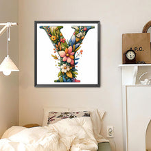 Load image into Gallery viewer, Flower Letter Y 30*30CM(Canvas) Full Round Drill Diamond Painting
