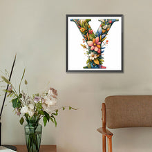 Load image into Gallery viewer, Flower Letter Y 30*30CM(Canvas) Full Round Drill Diamond Painting
