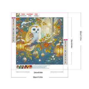 Winter Owl 30*30CM(Canvas) Full Round Drill Diamond Painting