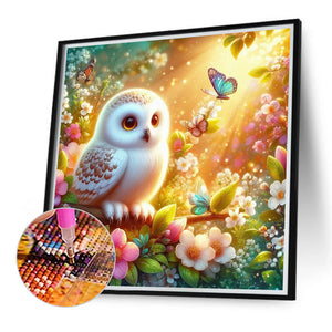 Flowers, Butterflies And Owls 30*30CM(Canvas) Full Round Drill Diamond Painting