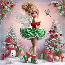 Load image into Gallery viewer, Christmas Elf Girl 30*30CM(Canvas) Partial Special Shaped Drill Diamond Painting
