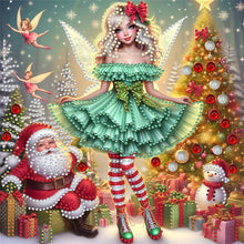 Load image into Gallery viewer, Christmas Elf Girl 30*30CM(Canvas) Partial Special Shaped Drill Diamond Painting
