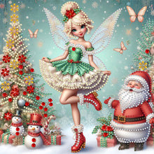 Load image into Gallery viewer, Christmas Elf Girl 30*30CM(Canvas) Partial Special Shaped Drill Diamond Painting
