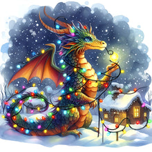 Load image into Gallery viewer, Dragon And Snow House 40*40CM(Canvas) Full Round Drill Diamond Painting
