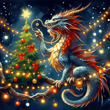 Load image into Gallery viewer, Dragon And Christmas Tree 40*40CM(Canvas) Full Round Drill Diamond Painting
