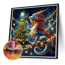 Load image into Gallery viewer, Dragon And Christmas Tree 40*40CM(Canvas) Full Round Drill Diamond Painting
