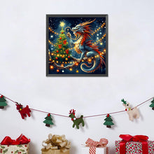 Load image into Gallery viewer, Dragon And Christmas Tree 40*40CM(Canvas) Full Round Drill Diamond Painting
