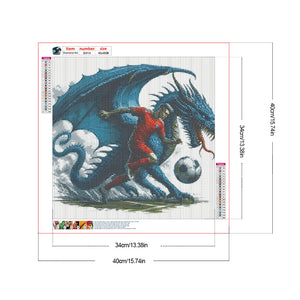 Dragon And Football 40*40CM(Canvas) Full Round Drill Diamond Painting