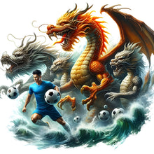 Load image into Gallery viewer, Dragon And Football 40*40CM(Canvas) Full Round Drill Diamond Painting
